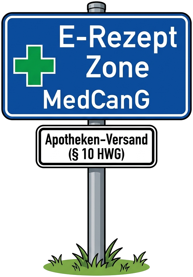 Verkehrsschild E-Rezept Zone MedCanG